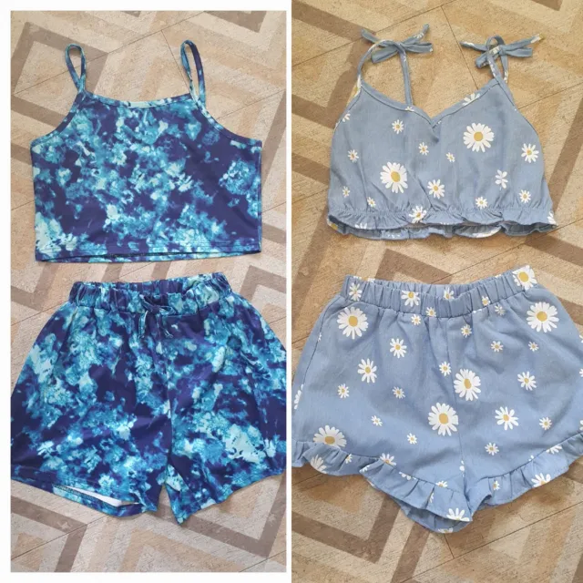 "Shein" 2  Summer Shorts & Tops Sets Age 8-9 Years