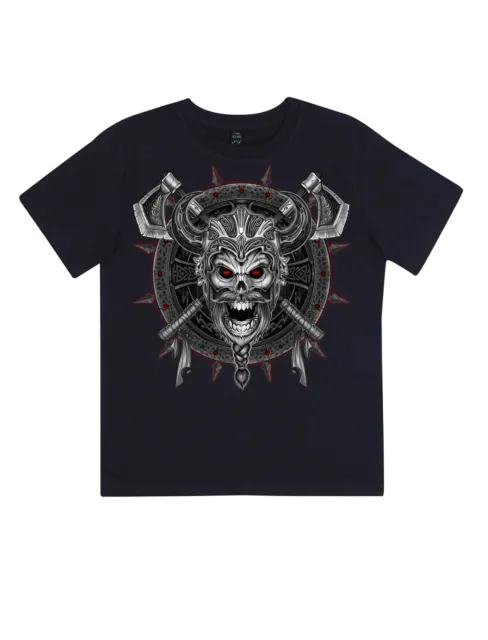 T-Shirt Bambino Cotone 100% Biologico Viking/Guerriero/Militare Maglietta Regalo