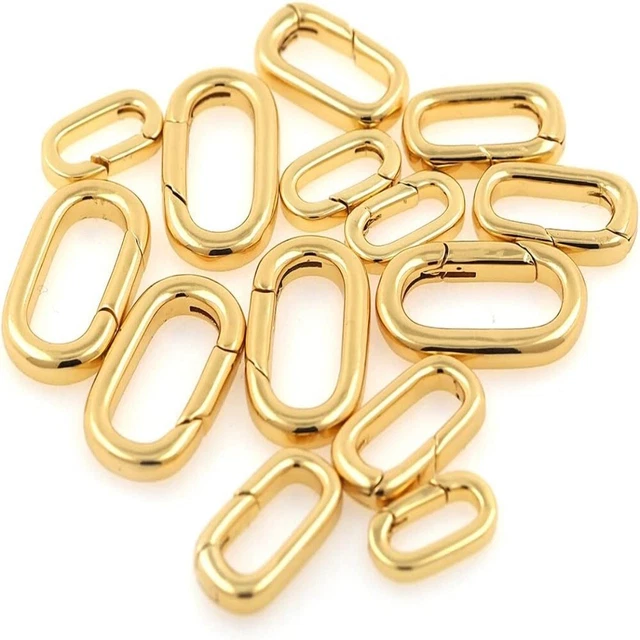 Gold Spring Claps Connector Oval Oval Design  DIY Jewelry Making