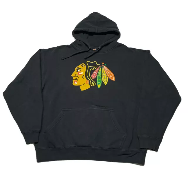 OLD TIME HOCKEY Chicago Blackhawks lace up hoodie sweatshirt MEDIUM nhl 00s  y2k
