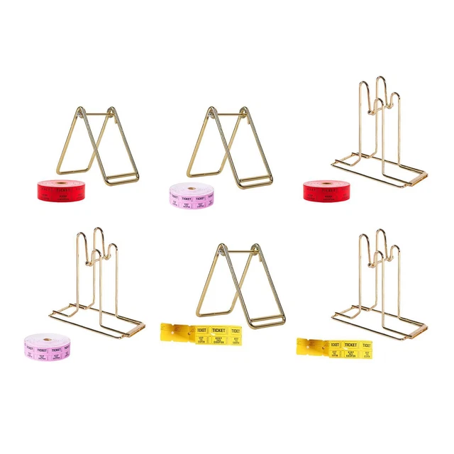 3-Piece Raffle Ticket Dispenser Set - Brass Plated Ticket Roll Holders For Lottery & Events