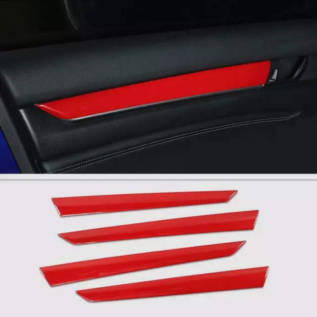 Fit For 2018-2020 Honda Accord ABS Red Inner Car Door Panel Cover Trim Strip 4P