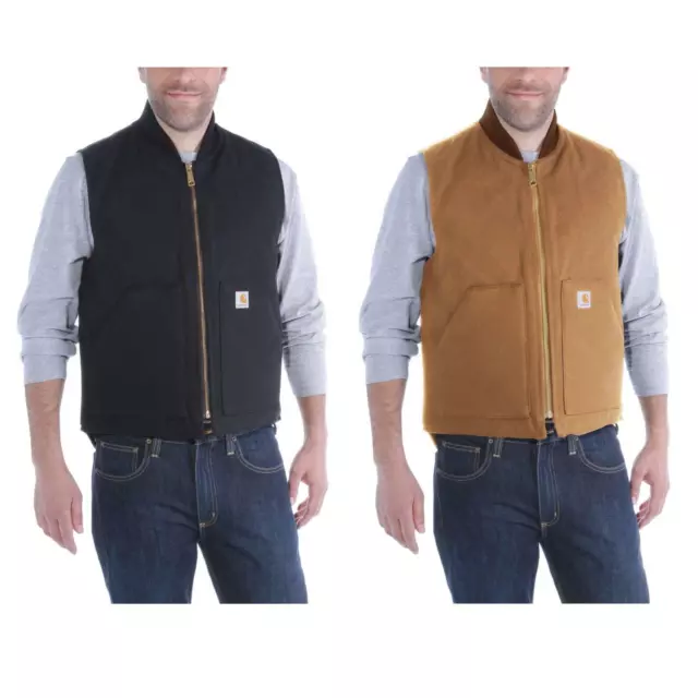 Carhartt Herren Weste Duck Vest Arctic Quilt Lined Arbeit Taschen Outdoor Work