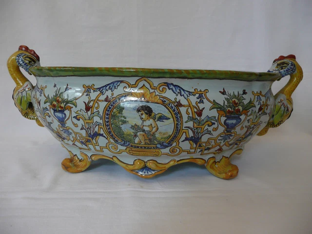 Jardinière Antoine Montagnon - Faïence De Nevers - Monogramme AM - Imposante