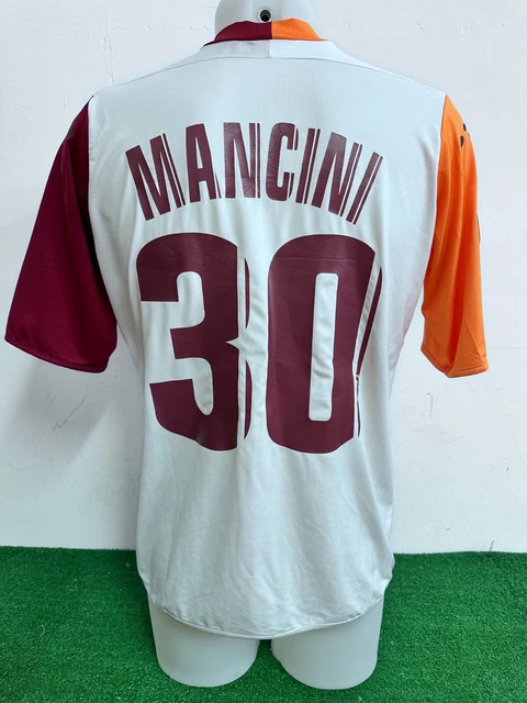 Maillot De Match Porté Et Sali Par Mancini - Milan Roma - Collector Foot Occasion