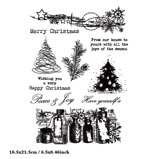 Christmas Tree Joy Silicone Clear Stamp Scrapbooking Embossing Card Album Craft