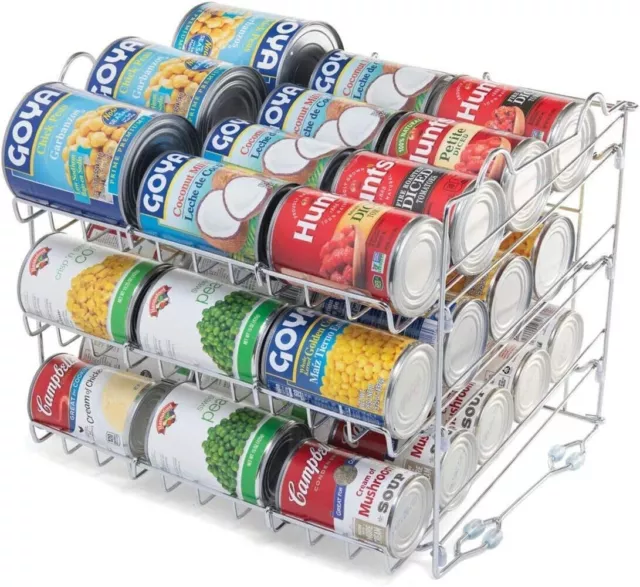 Chrome Stackable Can Organizer, Can Rack Holds up to 36 Cans