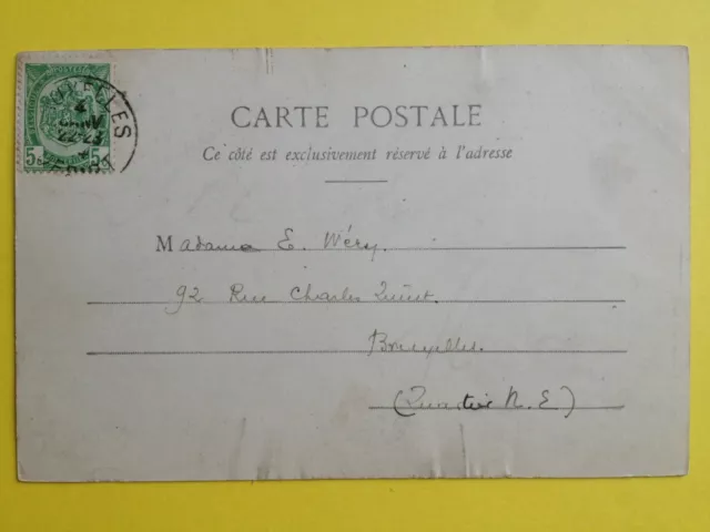cpa 1900 Phot. BERGERET & Cie NANCY Soleil d'Hiver to Madame E. WERY de BRUSSELS 2