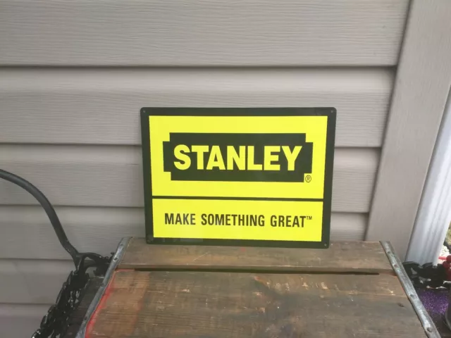 Stanley Metal Sign Quality Tools Garage Mechanic Shop  9x12" 50137
