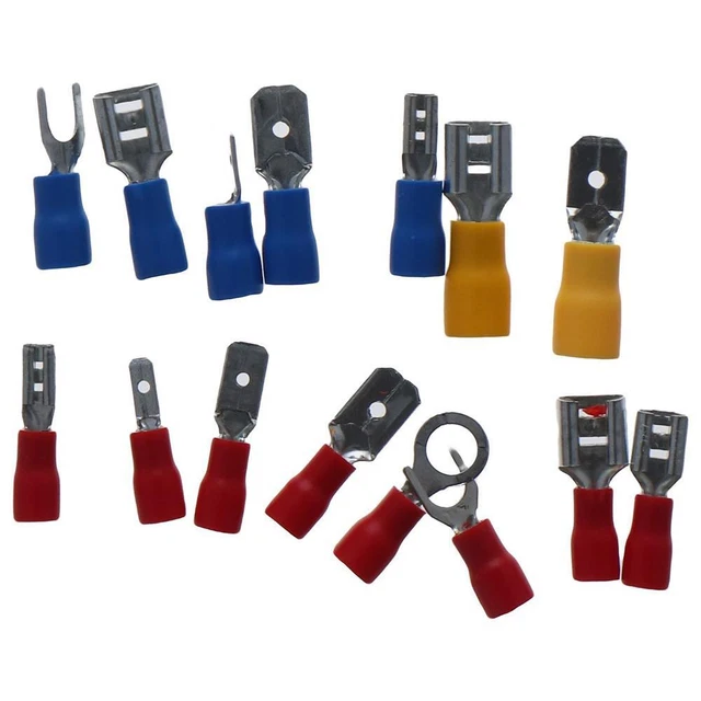 WIRE CONNECTORS SPADE Terminals Electrical Assorted Crimp Butt Ring ...