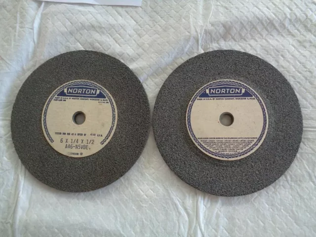 NORTON Grinding Wheel 6"x1/4"x1/2" A46-N5VBE NEW Free Shipping Made In USA