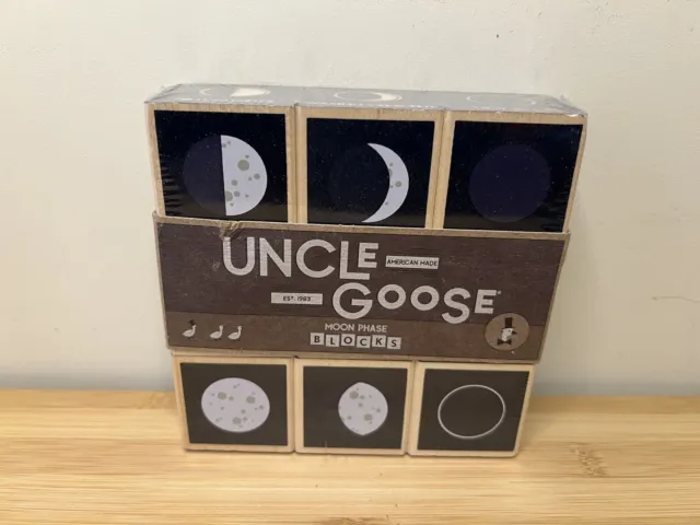 Uncle Goose Wooden Blocks Phases of the Moon Made in USA