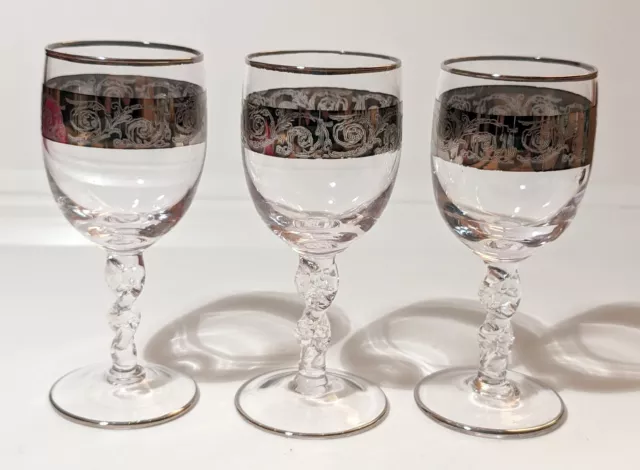 Traum Set 6 Gläser Weißwein Port Wein Glas Art Deco NEU unbenutzt 70er Jahre TOP 2