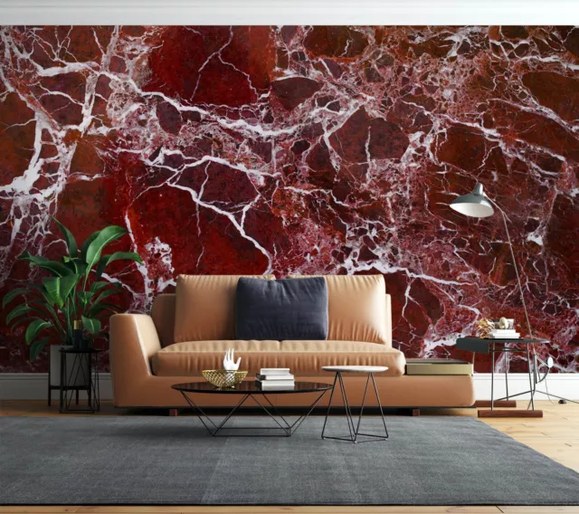 3D Red Marble E1152 Wallpaper Mural Paper Wall Print Indoor Murals CA Honey