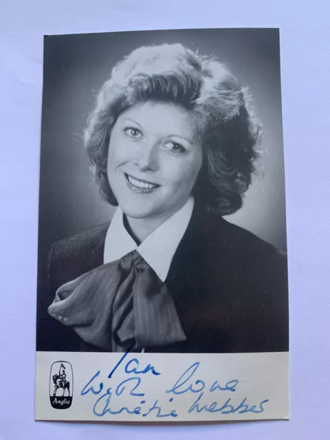 Christine Webber TV Presenter (Anglia Television) Vintage Hand Signed Photo Card
