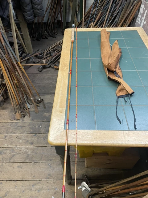 VINTAGE FLY FISHING Rod Hardy The Pope Rod Palakona Split Cane 10ft 2pc ...