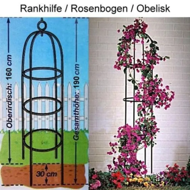 Rankhilfe "Obelisk" Spalier Rosenbogen Gesamthöhe 1,90 cm Kletterpflanzen