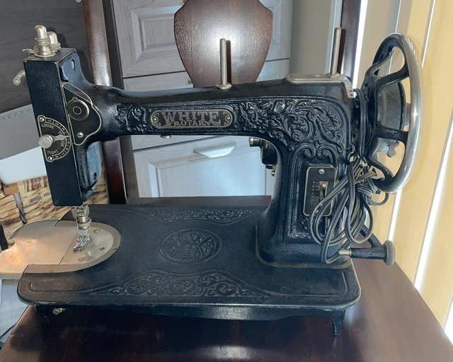 ANTIQUE WHITE TREADLE Sewing Machine Parts Repair Restore 25.00 PicClick