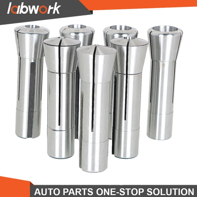 Labwork Fractional R8 Collet Set 1/8" to 7/8" High Precision For Bridgeport 7Pc