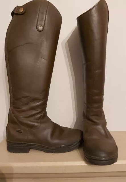 Brogini Brown Nubuck Oiled Long Leather Zip Back Riding Boots Show Uk 5 38