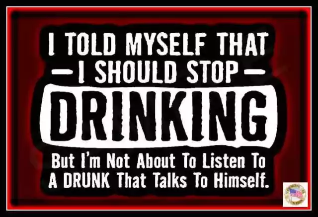WORLDS GREATEST SIGNS! STOP DRINKING! 8"x12" METAL SIGN FUNNY MAN CAVE BAR DECOR