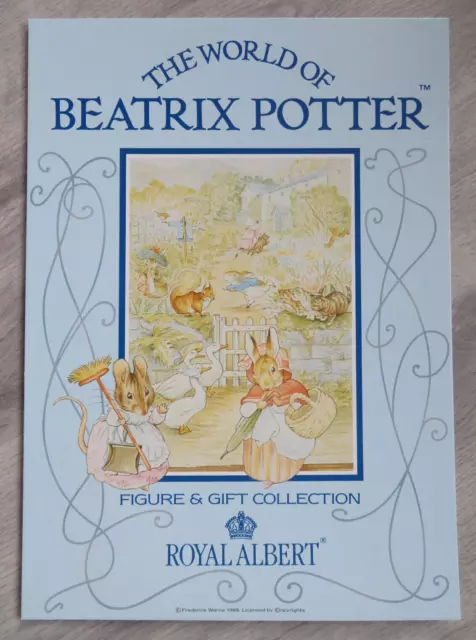 Orig ROYAL ALBERT Werbeschild Pappaufsteller BEATRIX POTTER Collection TOP 1989