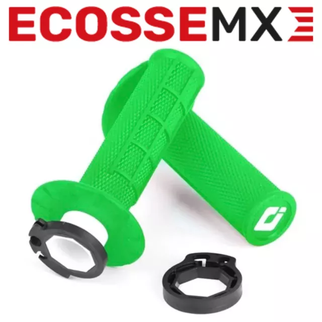 ODI Lock On GRIPS Half Waffle GREEN MX Motocross Enduro Grips 2 Stroke 4 Stroke