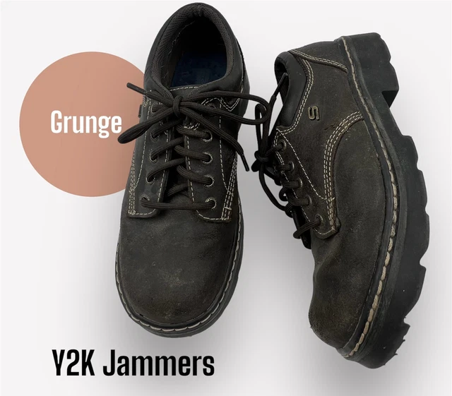 Skechers Oxford Chunky Shoes US 9 Brown Leather Parties Mate Y2K Grunge Jammers