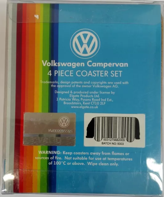 Volkswagen VW Beetle 4 Piece Coaster Set-Officially Licensed Brand New 2