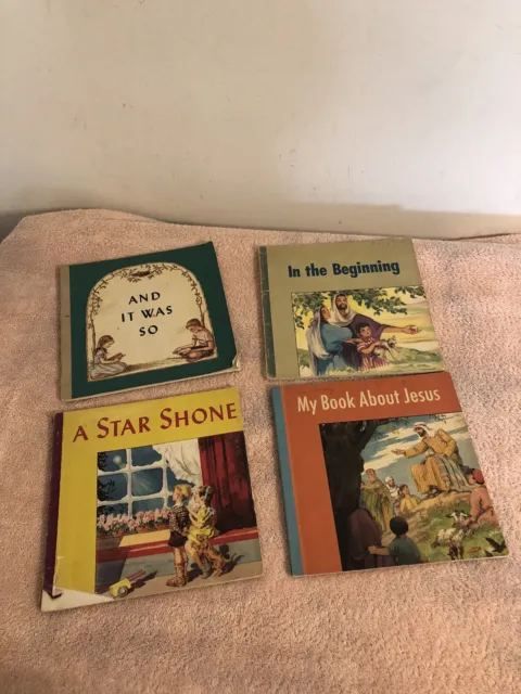 Vintage 1948 & 1949 Westminster Press Lot Of 4 Bible Stories For Children