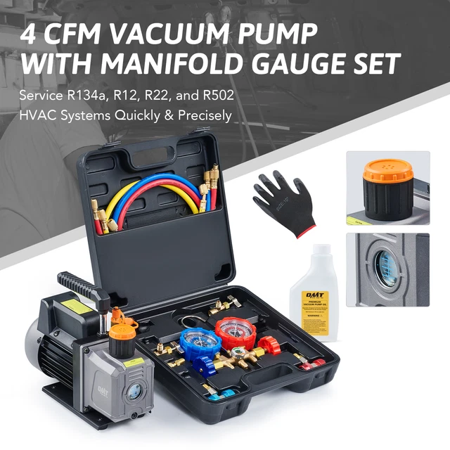 4CFM VACUUM PUMP Kit for Air Conditioner Repair & Auto AC Refrigerant