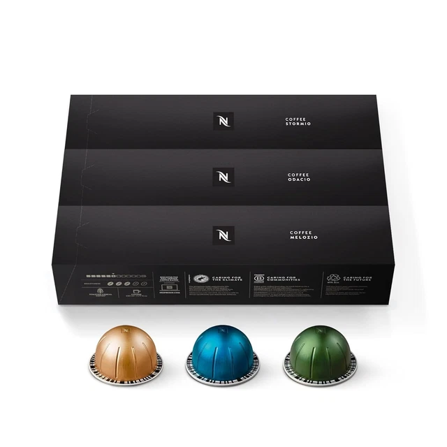 Capsules Nespresso VertuoLine Diavolitto – Café Espresso Torréfaction Foncée – Lot De 5 Boîtes (50 Capsules) – Réseau Vertuo Exclusivement