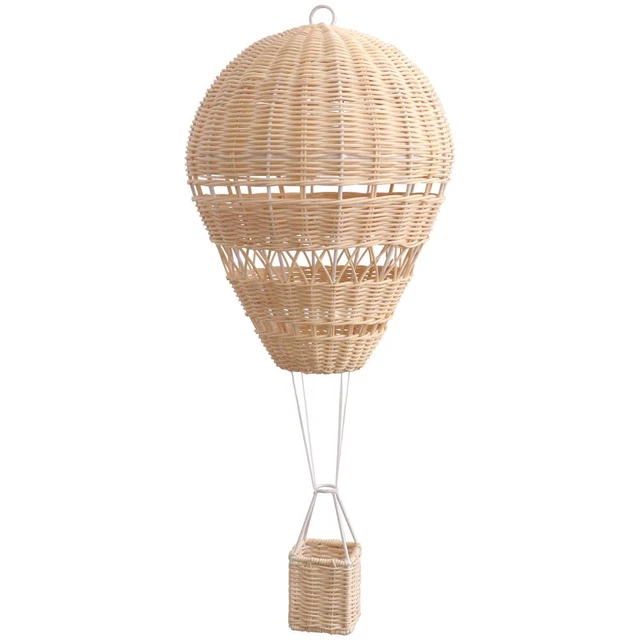 Globo de madera globo de madera tejido de ratán adornos artesanías globo niño