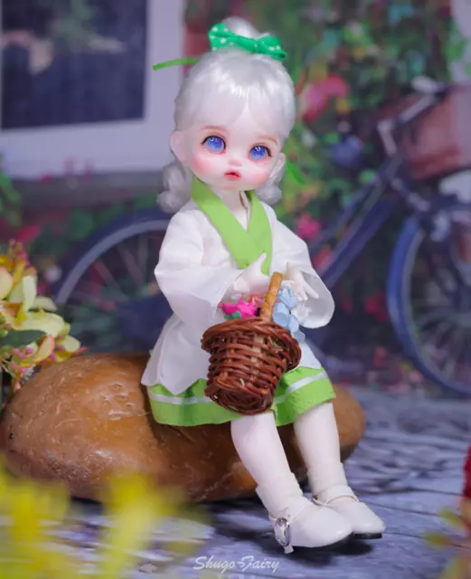 FULL SET 1/6 BJD Doll Girl Resin Jointed Dolls Cartoon Eyes Face Make up Clothes
