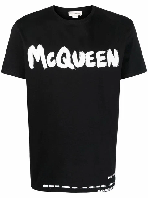 ✅ Alexander mcqueen T-Shirt TG. S-M-L-XL-XXL tshirt Nero Logo MCQUEEN