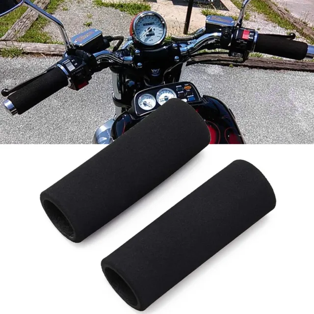 2pcs Motorcycle Slip-On Foam Anti Vibration Comfort Handlebar Grip Covers