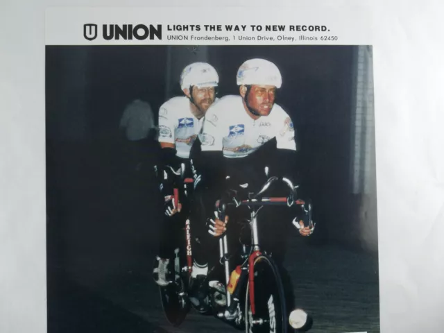 Bicycle Poster Lon Haldeman Pete Penseyres Union Transcon Tandem Record NOS 3