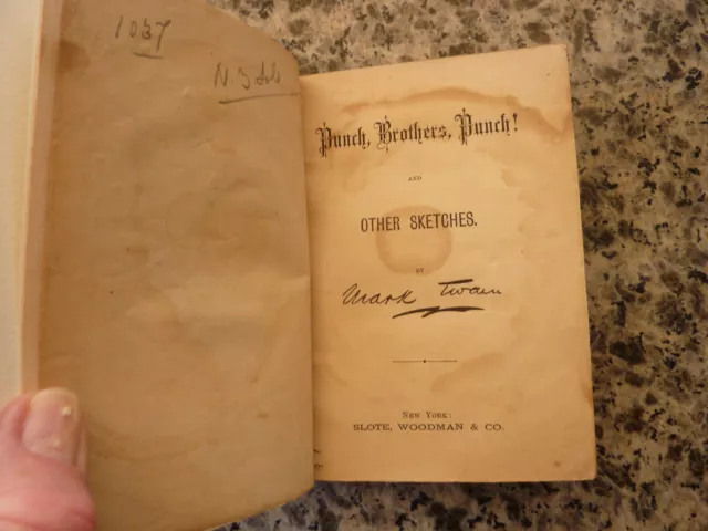 Punch, Brothers, Punch par Mark Twain. Première édition 1878 3