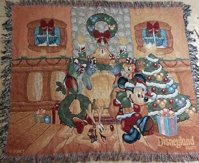 Disneyland Resort Mickey Mouse y Pluto AFGANO 50"" x 60"" tejido algodón con flecos