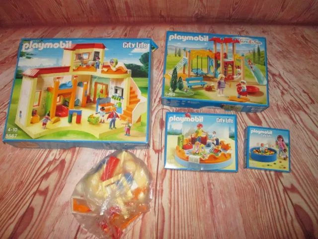 Playmobil Set Kita Sonnenschein 5567 Krabbelgruppe 5570 Turnhalle 6386 Bällebad 2