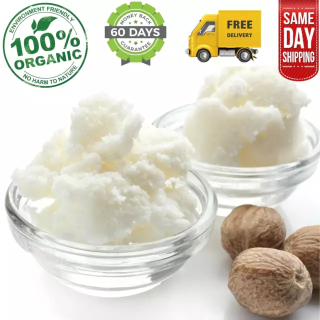 Organic Unrefined Shea Butter Raw Pure 100% Natural White Ghana Nut Skincare