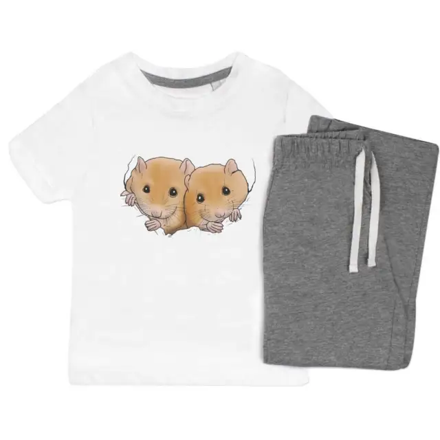 'Cuddling Dormice' Kids Nightwear / Pyjama Set (KP034538)