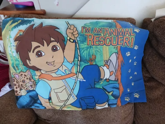 Funda de almohada Go Diego Go rescate de animales Dora la Exploradora bebé jaguar y perezoso