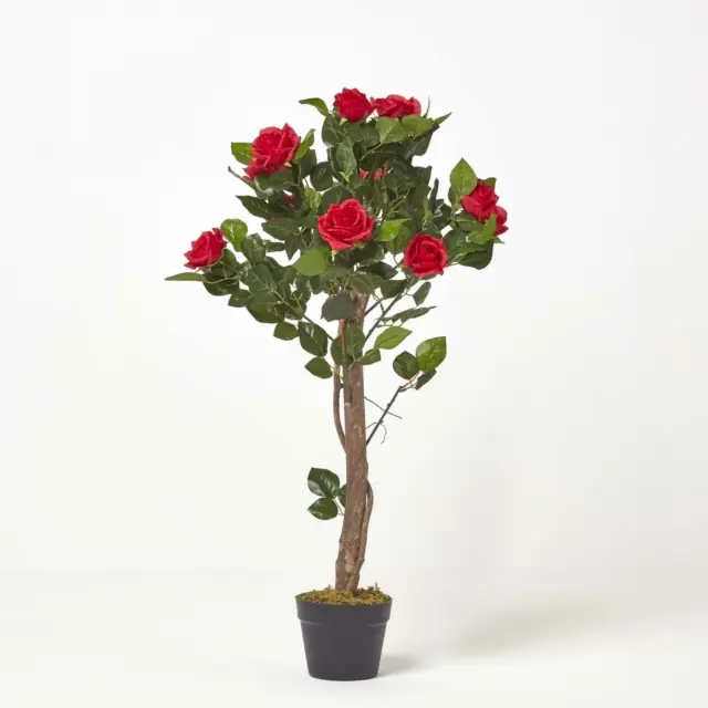 Artificial Potted Rose Tree Plant Red Pink, White Wedding Engagement Decoration