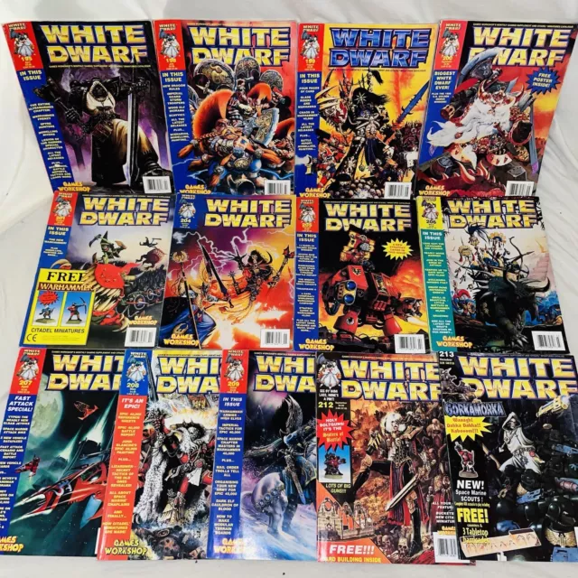 Juegos Workshop White Dwarf Magazine - Lote de 13 - 195,198-201,204-209,212,213