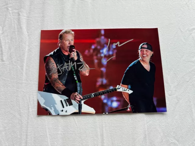 James Hetfield Lars Ulrich Metallica autographed signed photo & coa