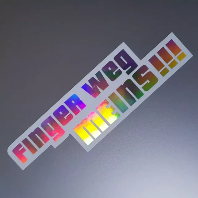 Finger weg meins Autoaufkleber Weiß JDM Tuning Sticker Rainbow Shocker