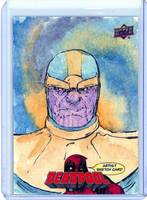 2019 UD Upper Deck Deadpool 1/1 Sketch Thanos Johnathan Purple Thanos JS