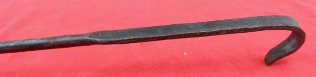 Antique 19th C Hand Forged Wrought Iron Roasting Fork Fireplace Hearth Socket F2 3