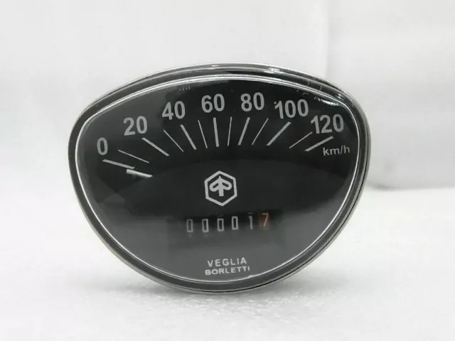 Brand New Vespa Speedometer Black 0120 Kmph Primavera Rally